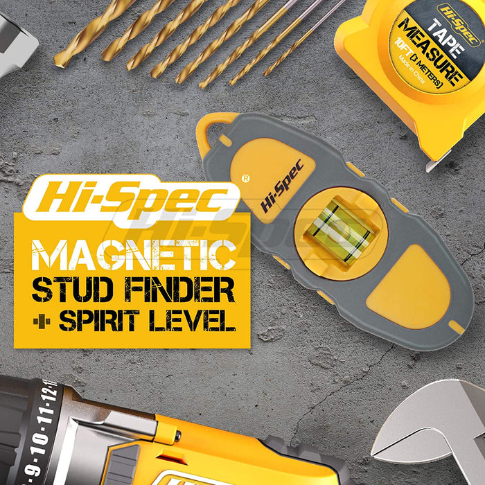 Hi-Spec 1 Piece Magnetic Wall Stud Finder & Spirit Level